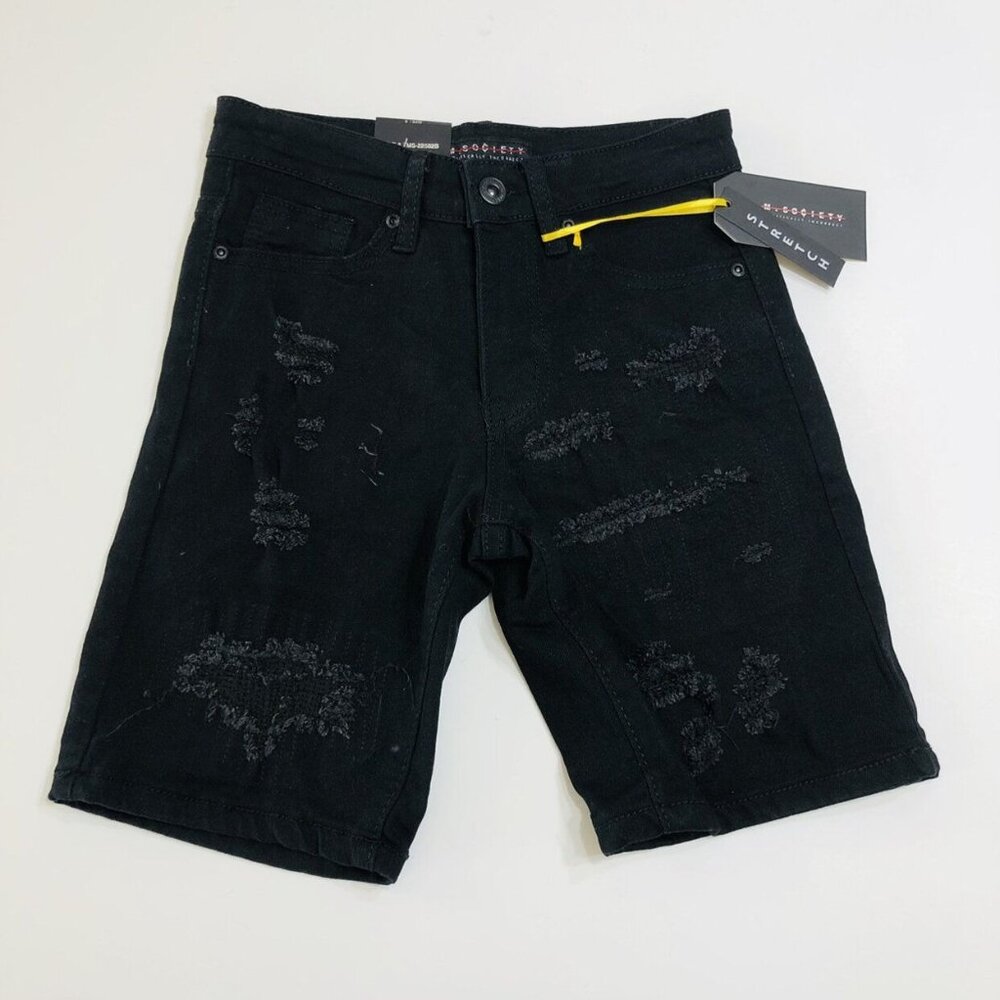 NWT • M.SOCIETY Black Distressed Denim Shorts {8}